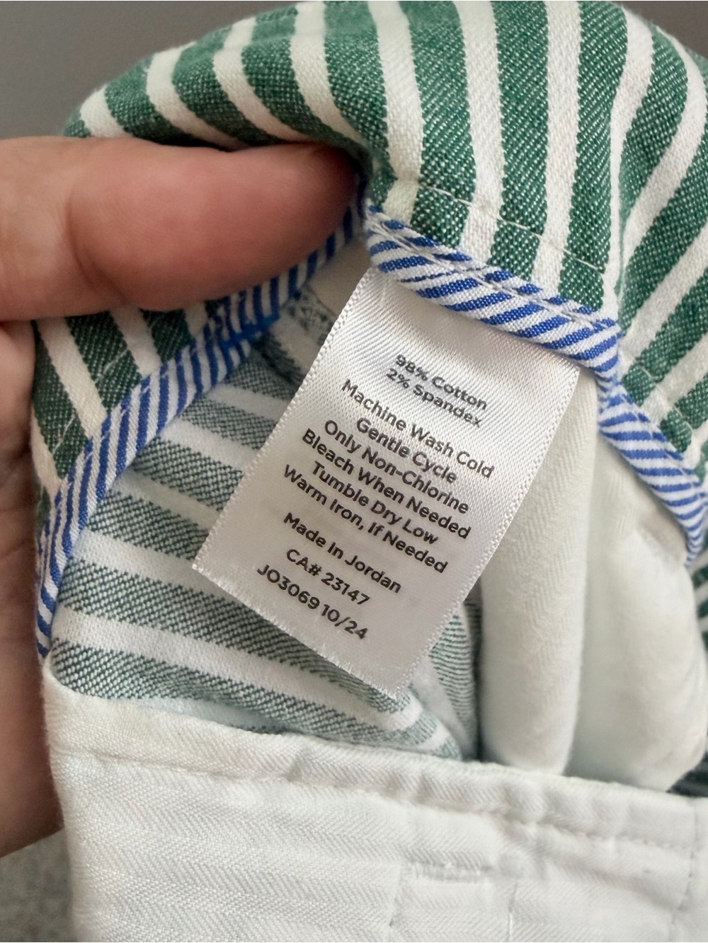 Talbots Green White Striped Wide Leg Crop Pants Size 14 Coastal Cottage - Picture 6 of 11
